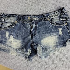 Distressed Denim Shorts